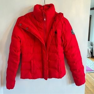 Red abercrombie puffer jacket